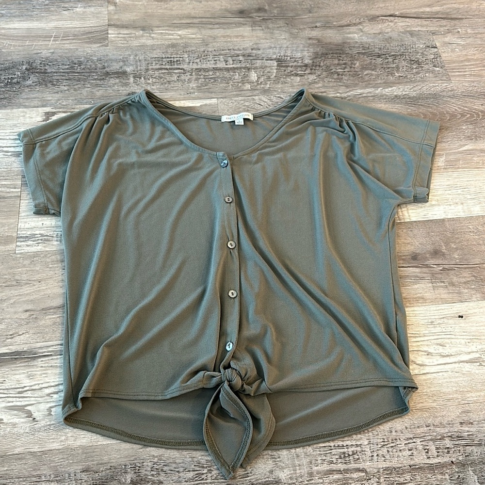 Green Envelope front tie top-size L